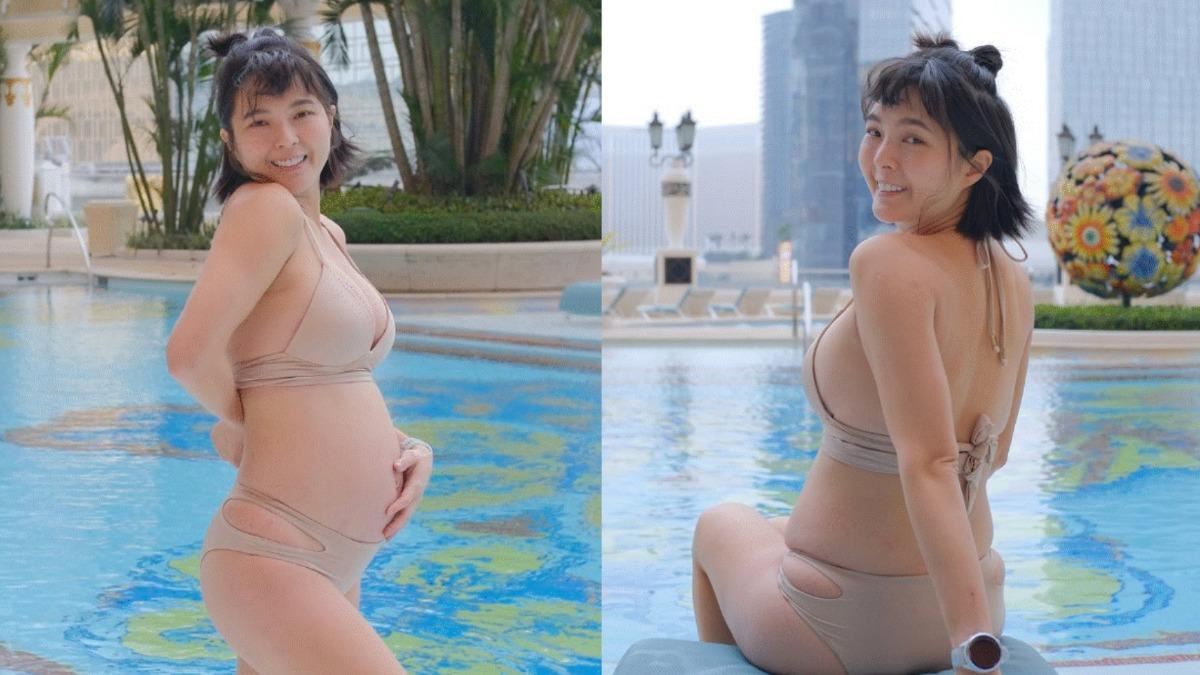 6個月巨大孕肚全現形！女星曬超辣比基...